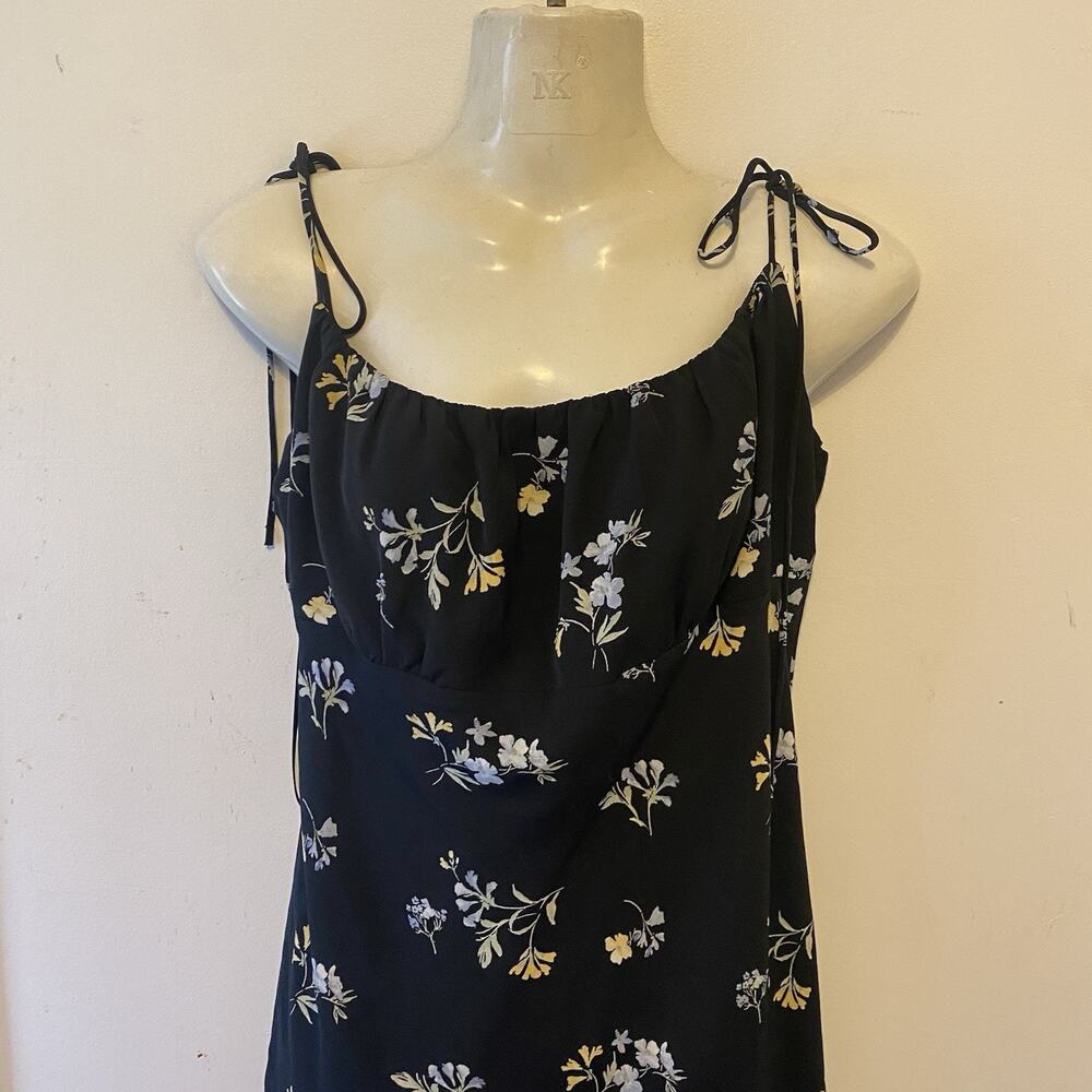 Abercrombie & Fitch Dress M Black Floral Coquette Shoulder Strap Cottagecore - Picture 6 of 8
